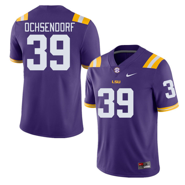 Men #39 Blake Ochsendorf LSU Tigers College Football Jerseys Stitched-Purple